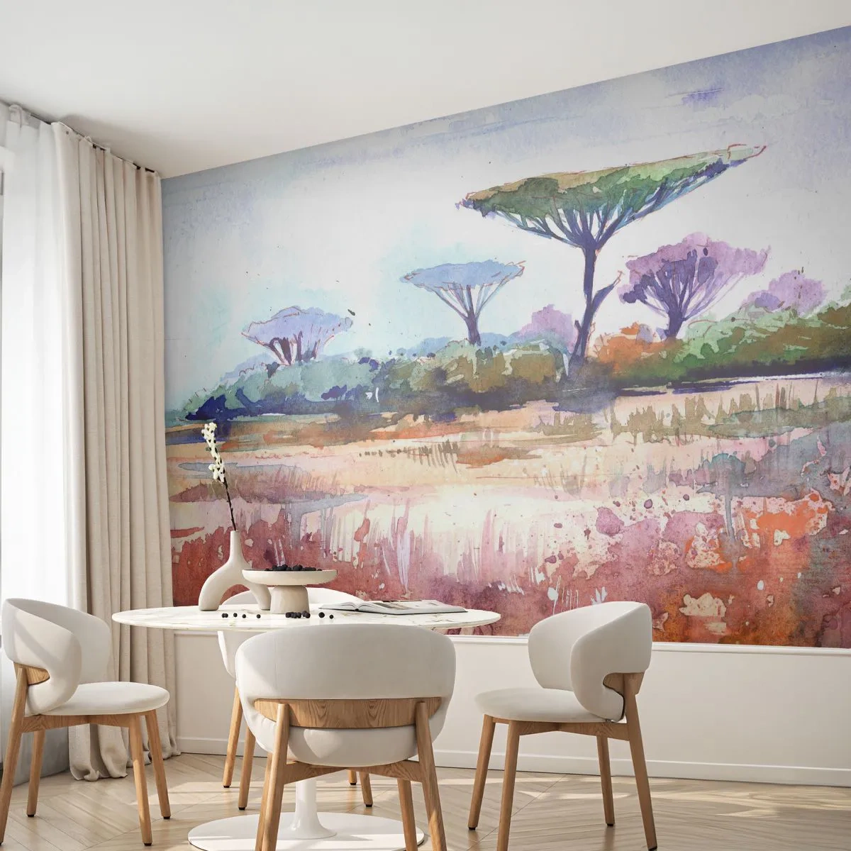 Fotomural Premium Canvas - Colores de la sabana - Paisaje, Sabana, África - 500x350 cm