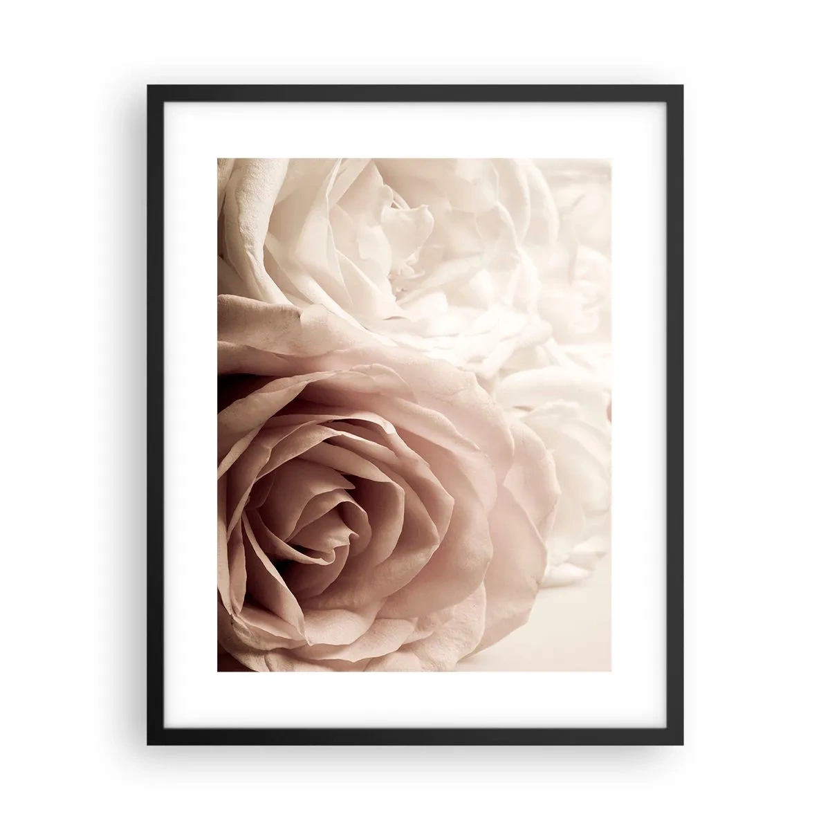 Póster en marco negro - En el corazón de una rosa - 40x50 cm