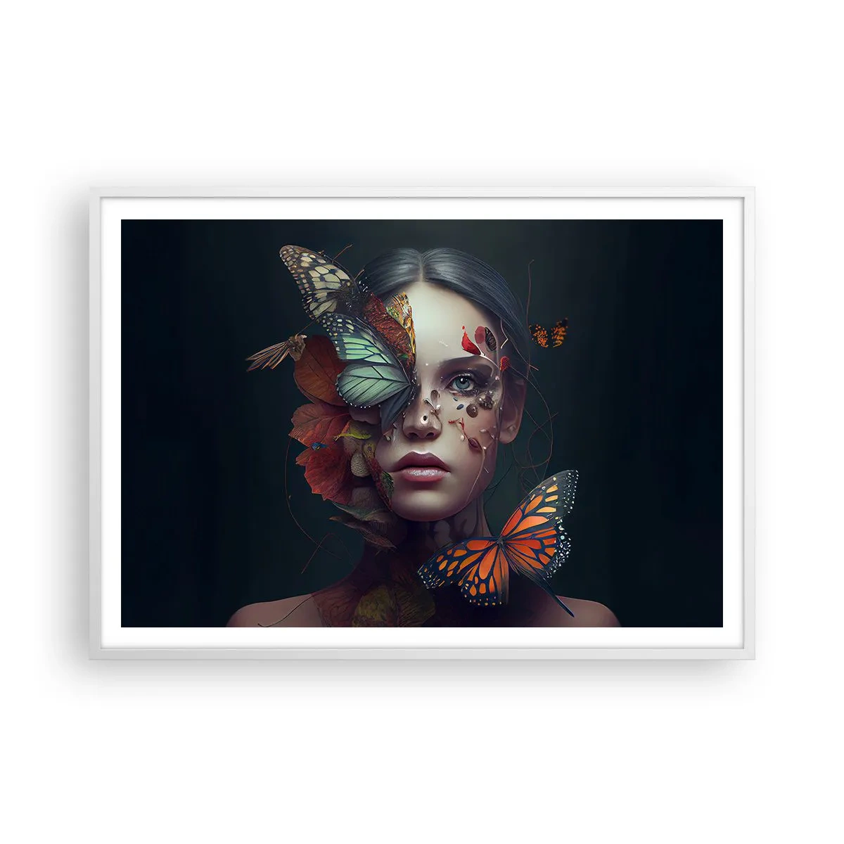 Póster en marco blanco - Una metamorfosis maravillosa - 100x70 cm