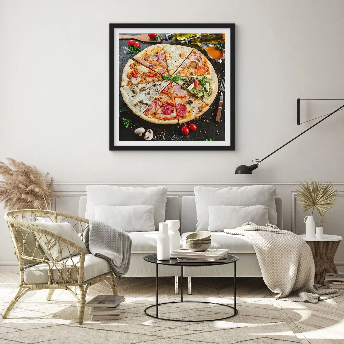 Póster en marco negro - Una gama de gustos - 60x60 cm