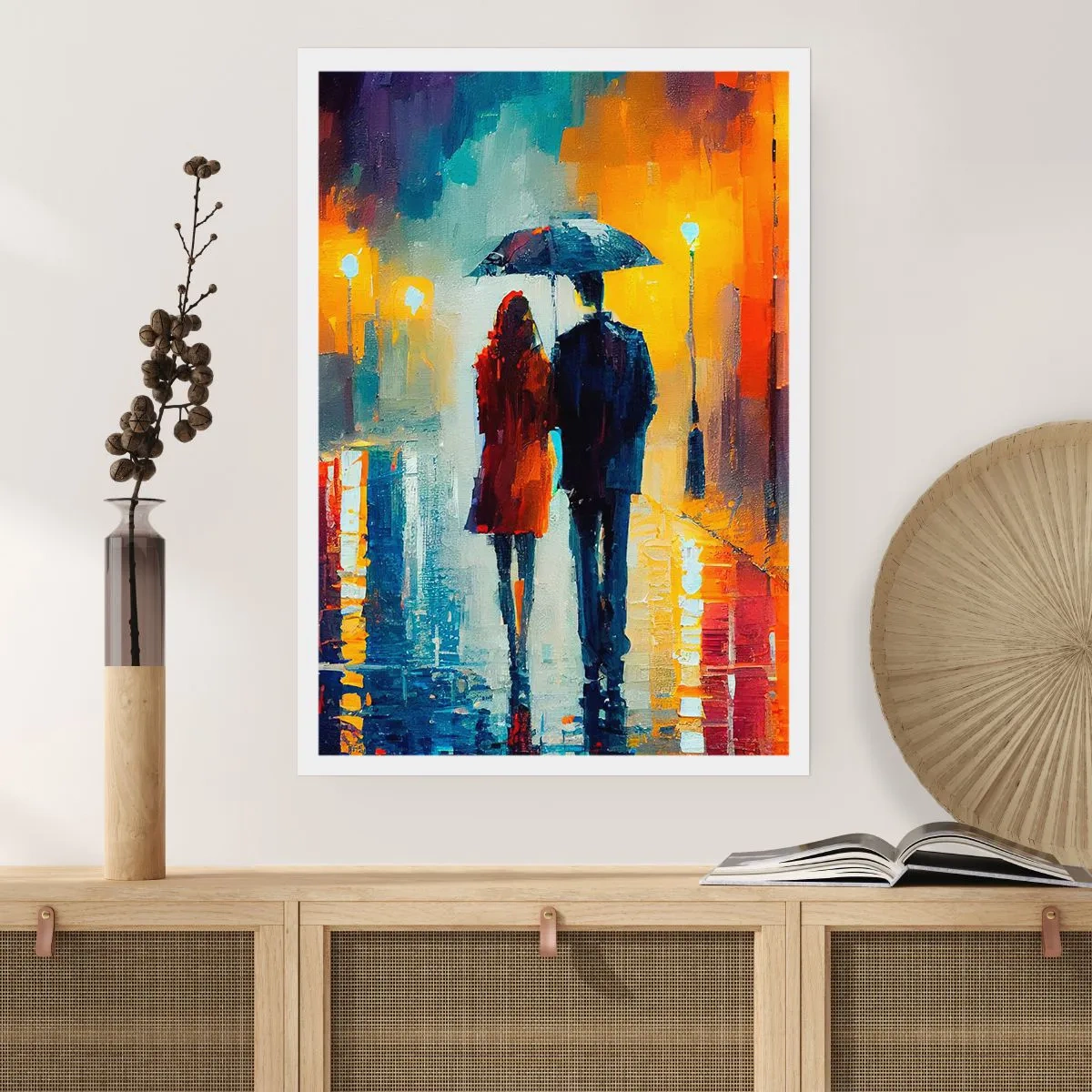 Póster - Juntos en una noche llena de color - 61x91 cm