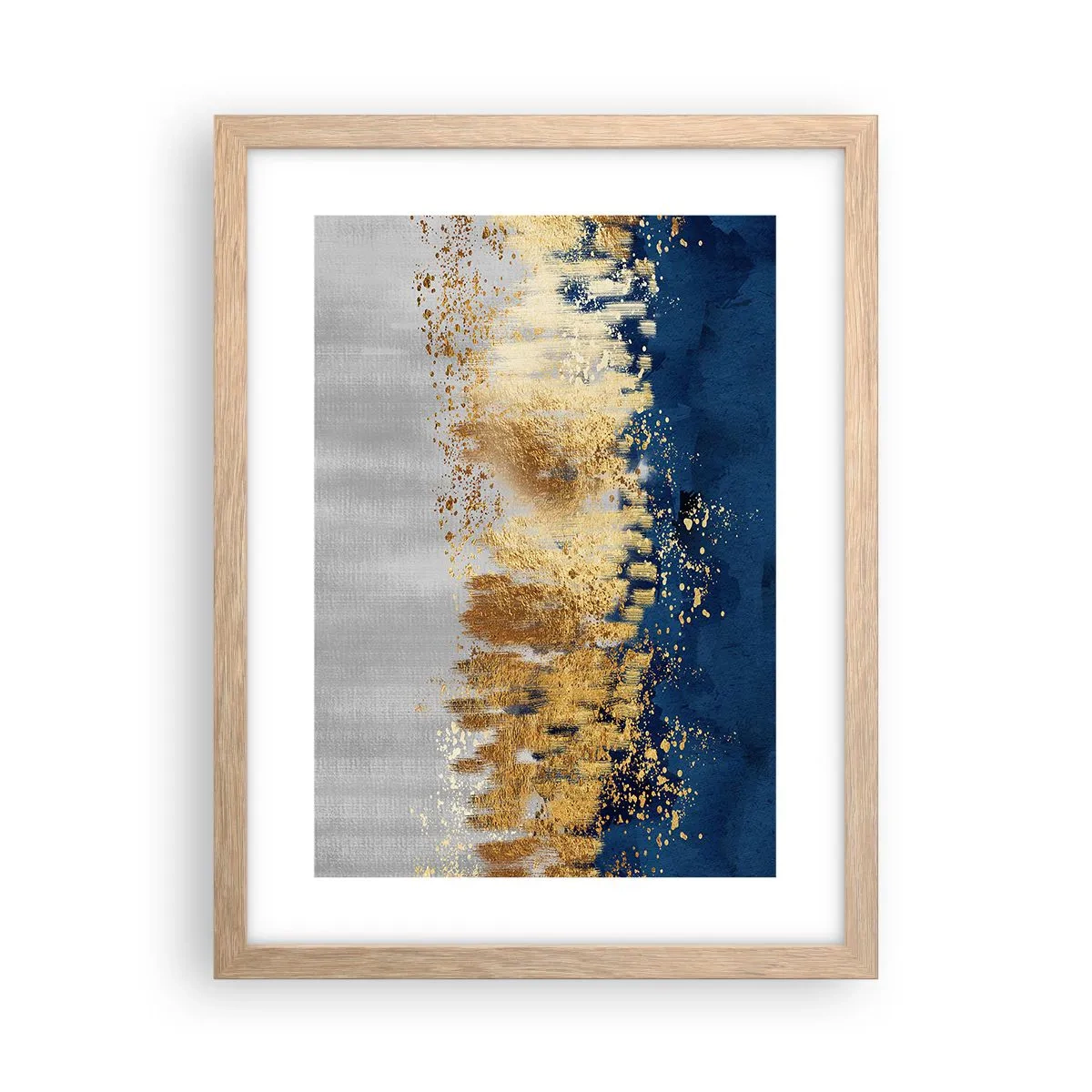 Póster en marco roble claro - Composición moderna con chispas - 30x40 cm