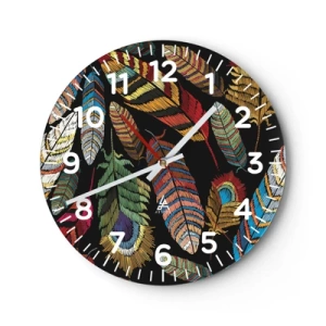 Reloj de pared - Reloj de vidrio - Carnaval de las aves - 40x40 cm