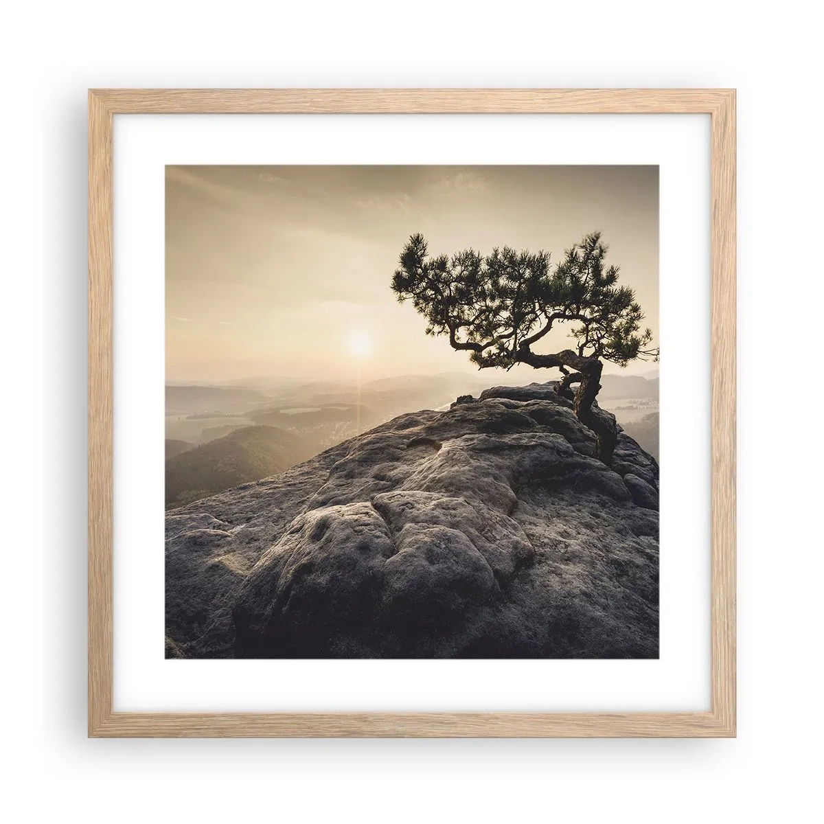 Póster en marco roble claro - La vida se abre camino - 40x40 cm