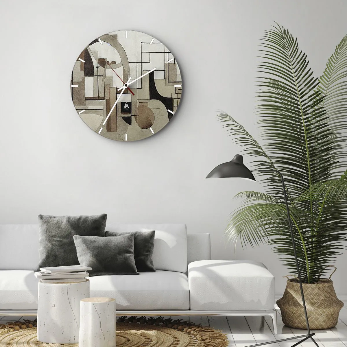 Reloj de pared - Reloj de vidrio - Una disposición abstracta de formas que recuerda a la arquitectura. - 30x30cm - Paisaje urbano 2.0 - Decoración de pared moderna para salón, cocina y dormitorio ARTTOR