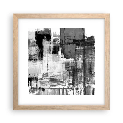 Póster en marco roble claro - El gris es hermoso - 30x30 cm