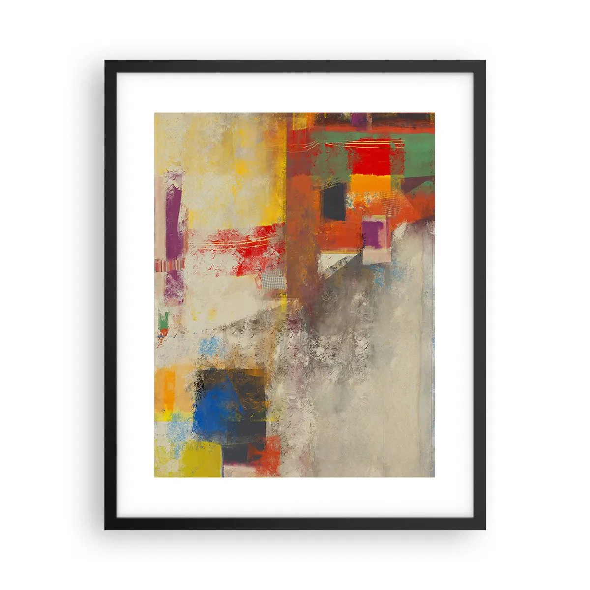 Póster en marco negro - Geometría de color - 40x50 cm