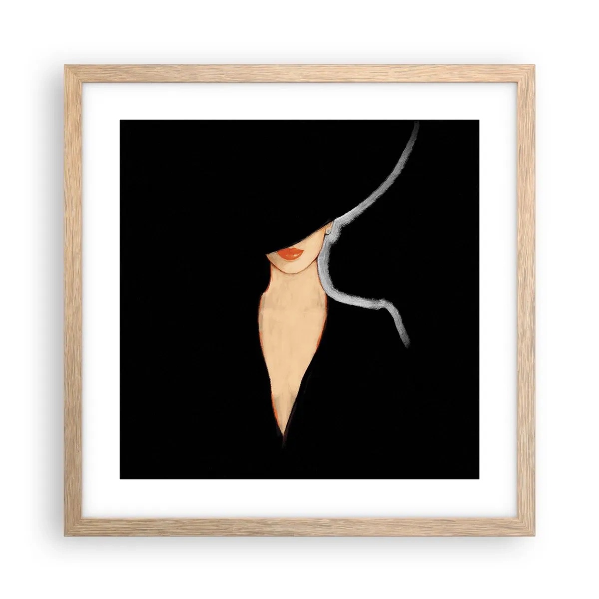 Póster en marco roble claro - Elegancia y estilo - 40x40 cm