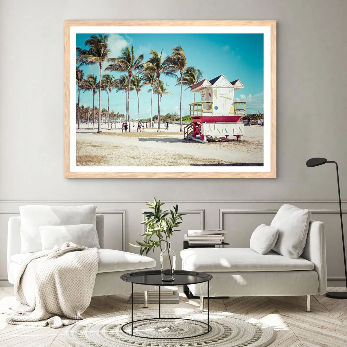 Póster en marco roble claro - Un hermoso día por delante - 91x61 cm