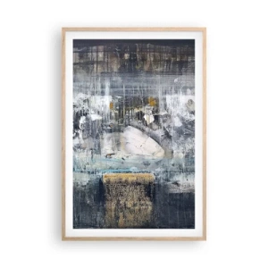 Póster en marco roble claro - Hielo abstracto - 61x91 cm