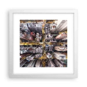 Póster en marco blanco - Saludos desde Hong Kong - 30x30 cm