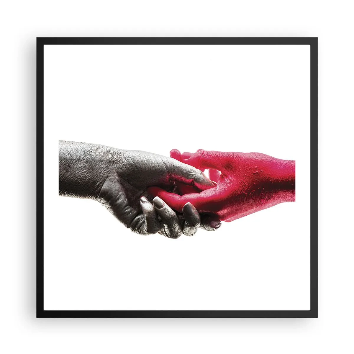 Póster en marco negro - Juntos, aunque diferentes - 60x60 cm