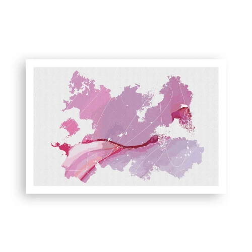 Póster - Mapa de un mundo rosa - 91x61 cm