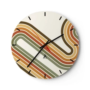 Reloj de pared - Reloj de vidrio - Zigzagueando hasta su destino - 40x40 cm