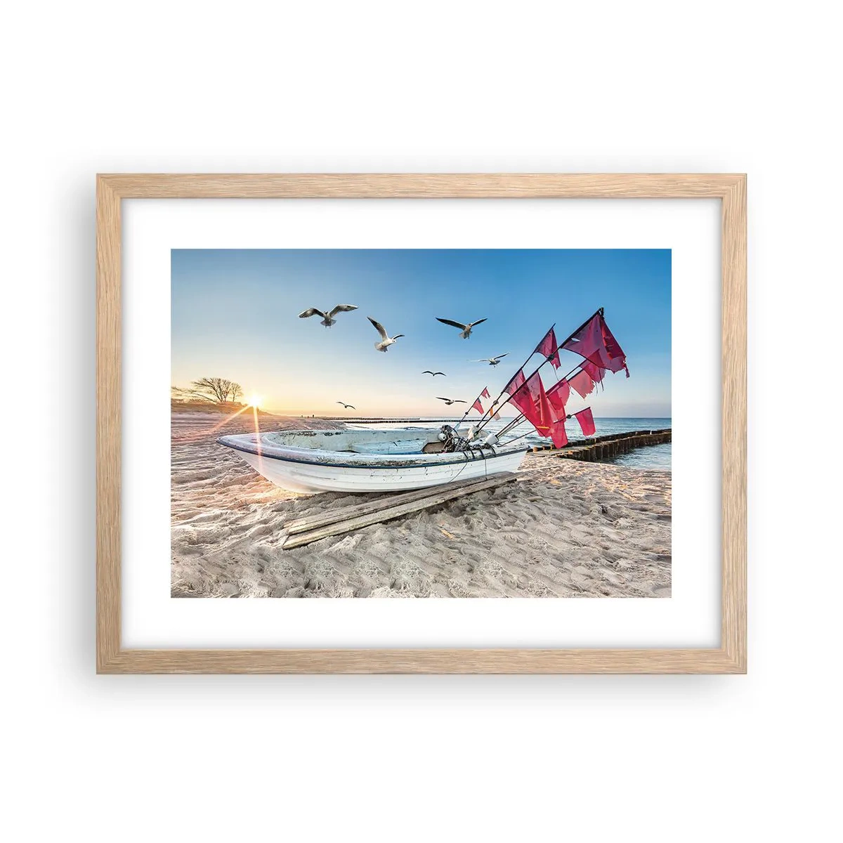 Póster en marco roble claro - Un merecido descanso - 40x30 cm