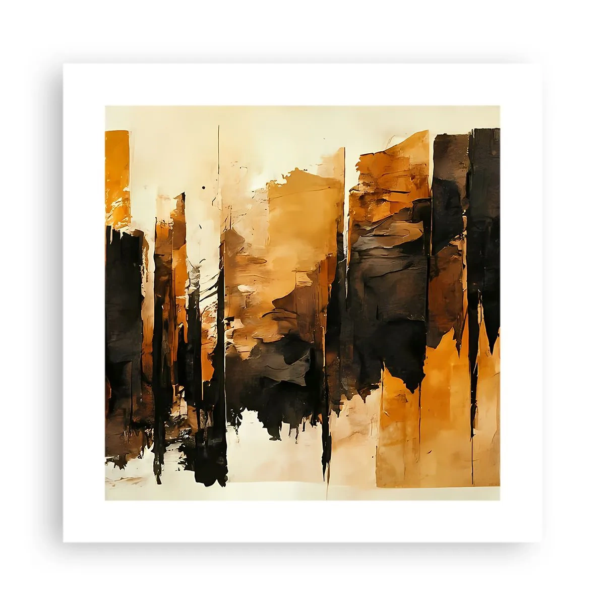 Póster - Armonía de negro y oro - 40x40 cm