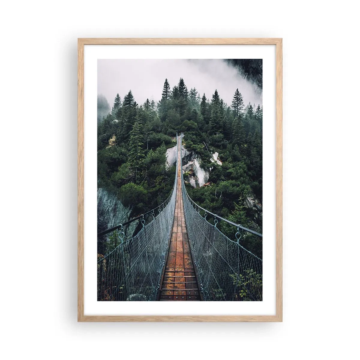 Póster en marco roble claro - Solo para águilas - 50x70 cm