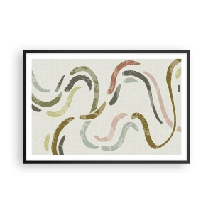 Póster en marco negro - La alegre danza de la abstracción - 91x61 cm