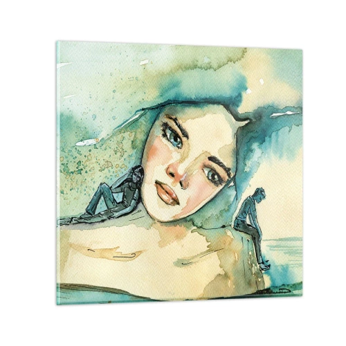 Cuadro sobre vidrio - Impresiones sobre Vidrio - ¿Soy azul? - 30x30 cm