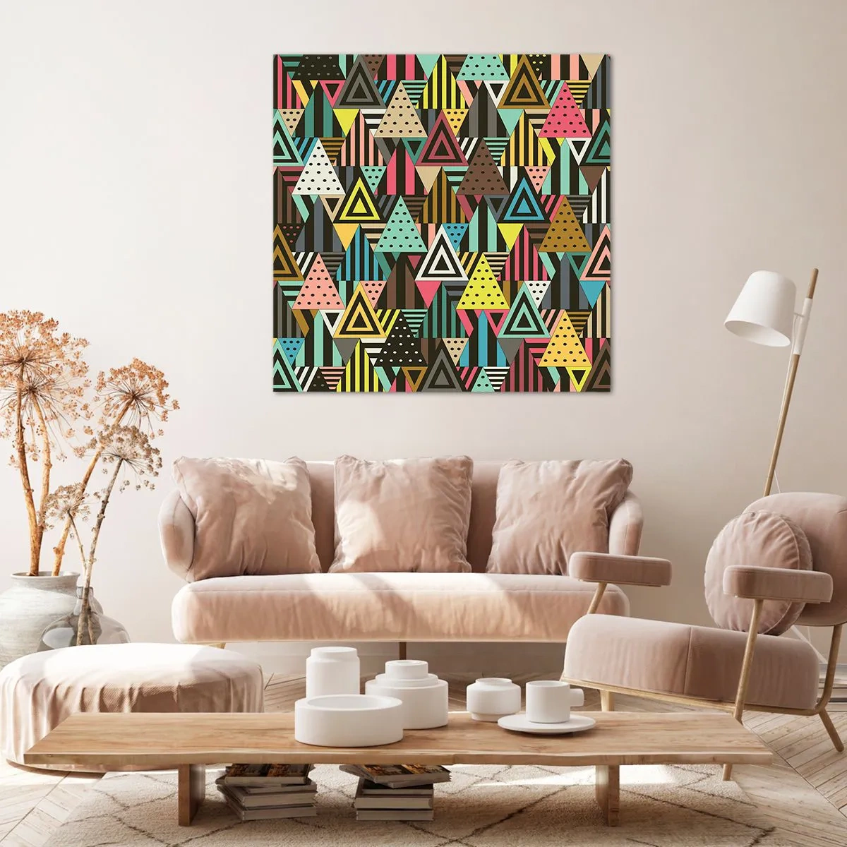Cuadro sobre lienzo - Impresión de Imagen - A ritmo de triángulo - 60x60 cm