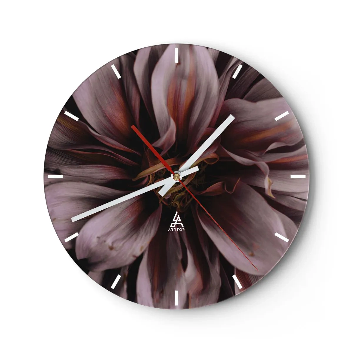 Reloj de pared - Reloj de vidrio - Un puente de cuerda colgante que desaparece en la niebla sobre un fondo blanco. - 30x30cm - Corazón floral - Decoración de pared moderna para salón, cocina y dormitorio ARTTOR