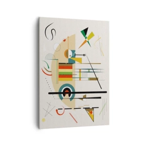 Cuadro sobre lienzo - Impresión de Imagen - Abstracción colorida con formas geométricas. - 50x70cm - Y el mundo ríe - Decoración de pared moderna para salón y dormitorio ARTTOR