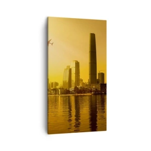 Cuadro sobre lienzo - Impresión de Imagen - La ciudad dorada - 45x80 cm