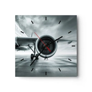 Reloj de pared - Reloj de vidrio - Hay poder - 40x40 cm