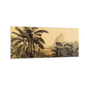Cuadro sobre vidrio - Impresiones sobre Vidrio - En un ambiente colonial - 100x40 cm