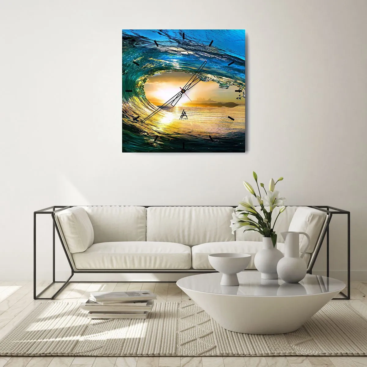 Reloj de pared - Reloj de vidrio - Ojo de esperanza - 40x40 cm