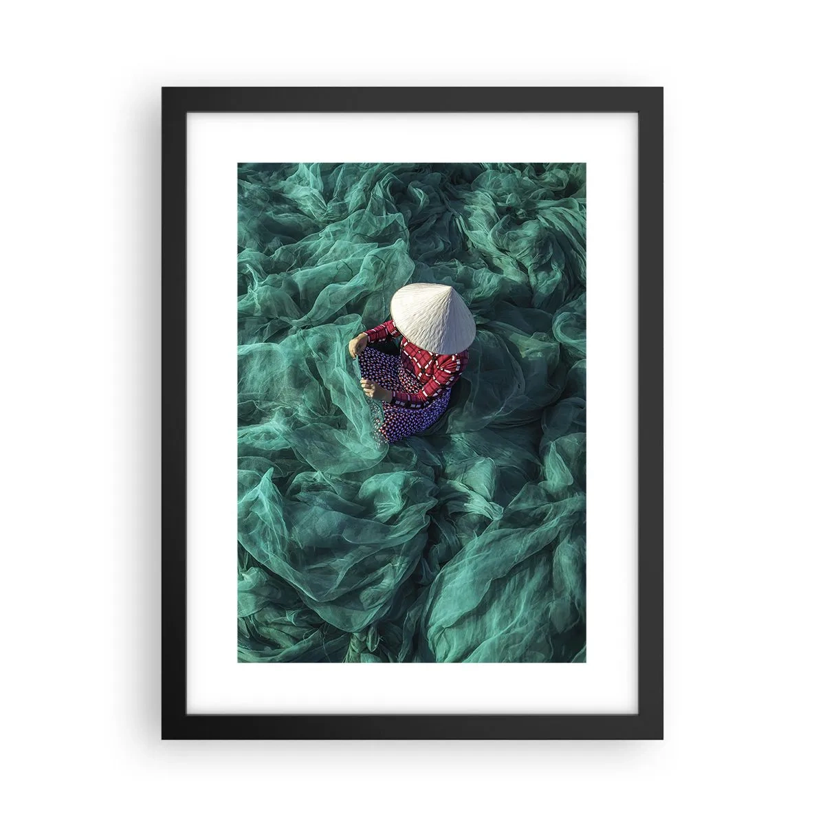Póster en marco negro - En un mar de redes - 30x40 cm