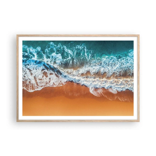 Póster en marco roble claro - Siempre a la par - 100x70 cm