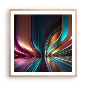 Póster en marco roble claro - Arquitectura de la luz - 60x60 cm