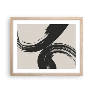 Póster en marco roble claro - Barrido y circular - 50x40 cm