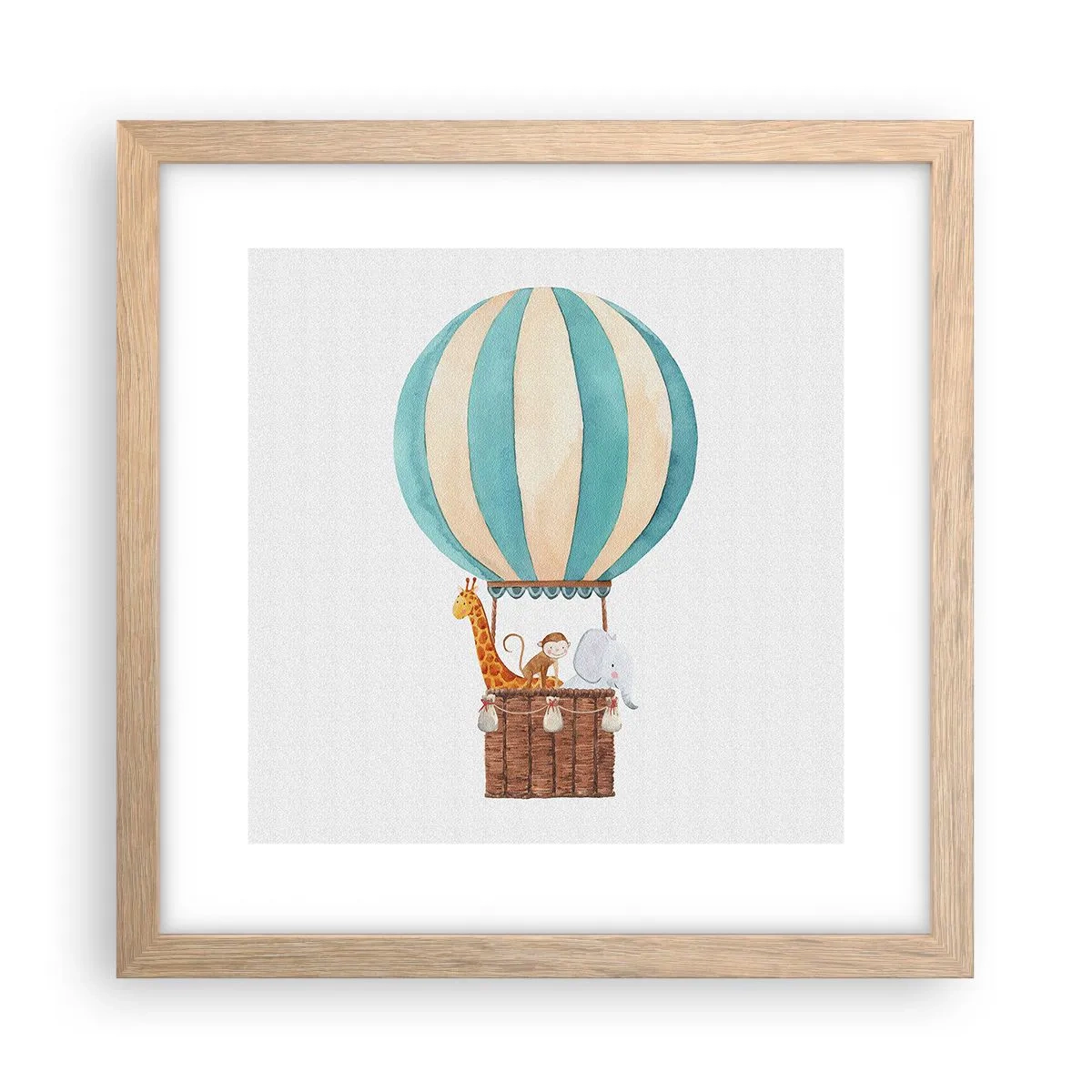 Póster en marco roble claro - Viaje fantástico - 30x30 cm