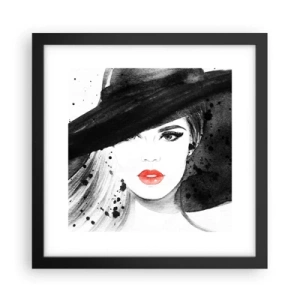 Póster en marco negro - Dama de negro - 30x30 cm
