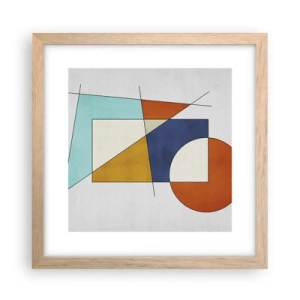 Póster en marco roble claro - Abstracción: diversión modernista - 30x30 cm
