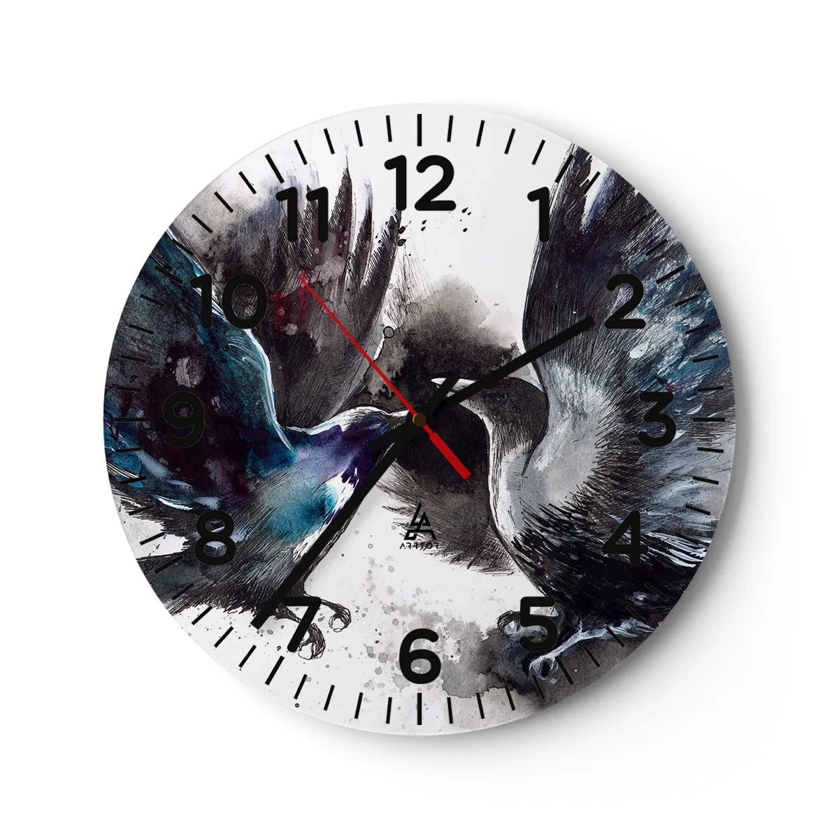 Reloj de pared - Reloj de vidrio - De cuervo a cuervo... - 30x30 cm