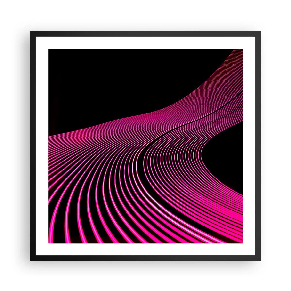 Póster en marco negro - Avenida de luz - 60x60 cm