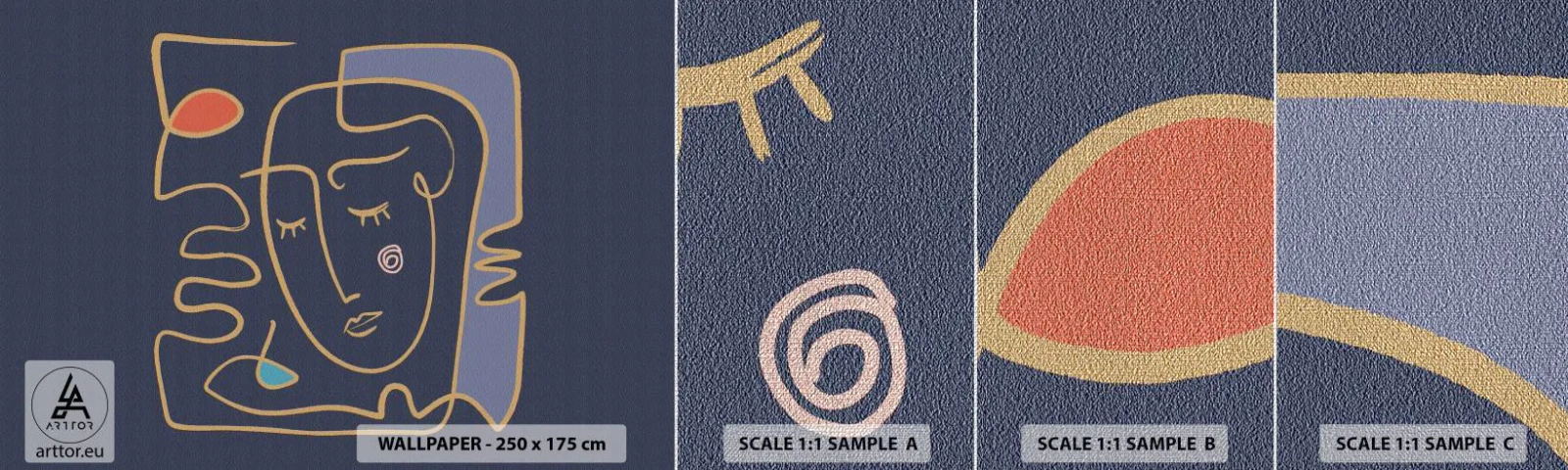 Muestra de fotomural Premium Canvas - En un maravilloso sueño - Retrato, Rostro, Pedazo - 100x30 cm