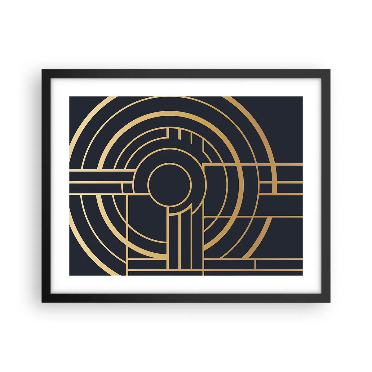 Póster en marco negro - Giro de los elementos - 50x40 cm