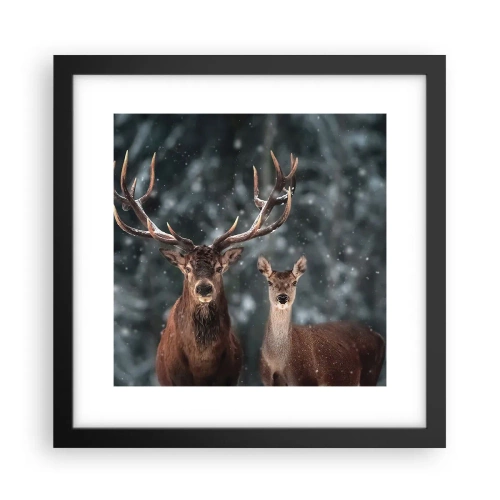 Póster en marco negro - El señor y la señora del bosque - 30x30 cm