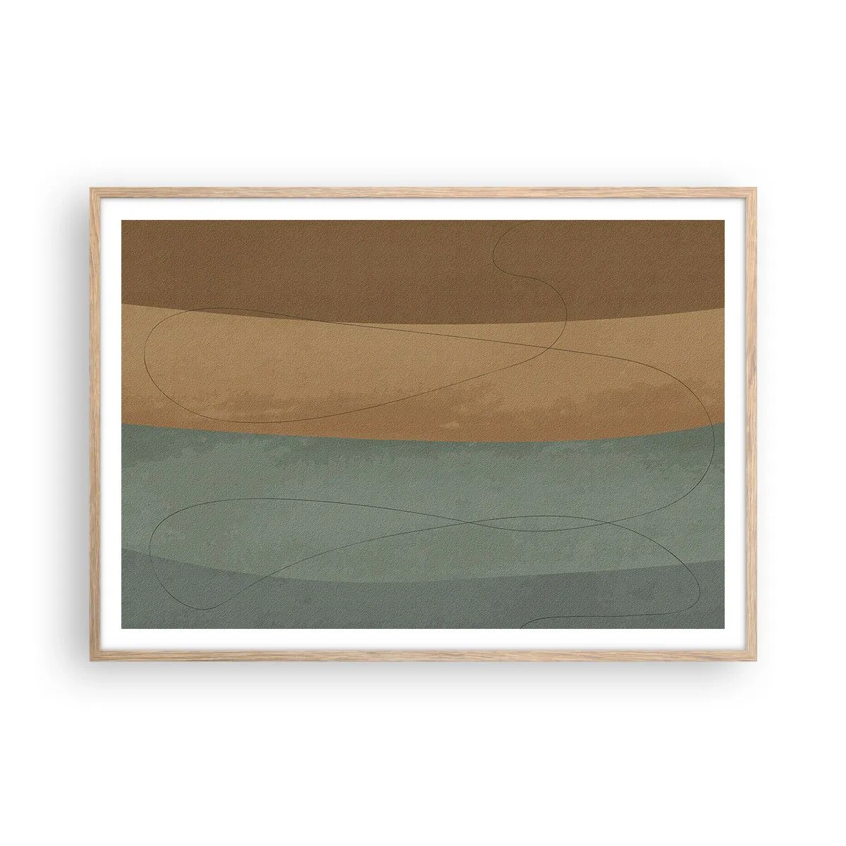 Póster en marco roble claro - Composición horizontal - 100x70 cm
