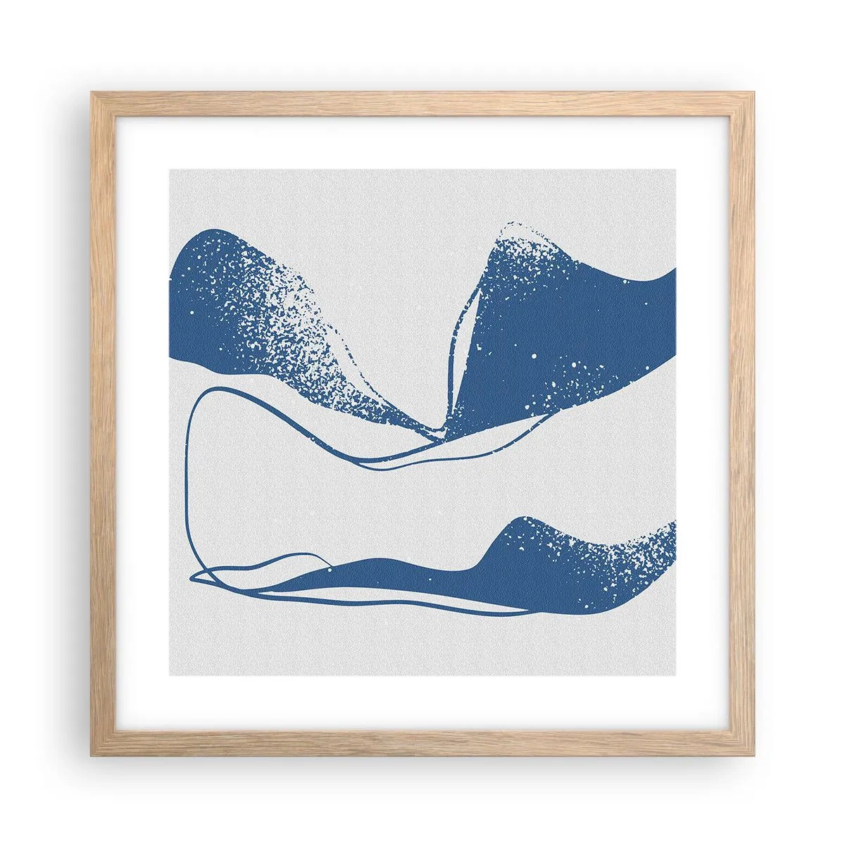 Póster en marco roble claro - Abstracción con alas - 40x40 cm