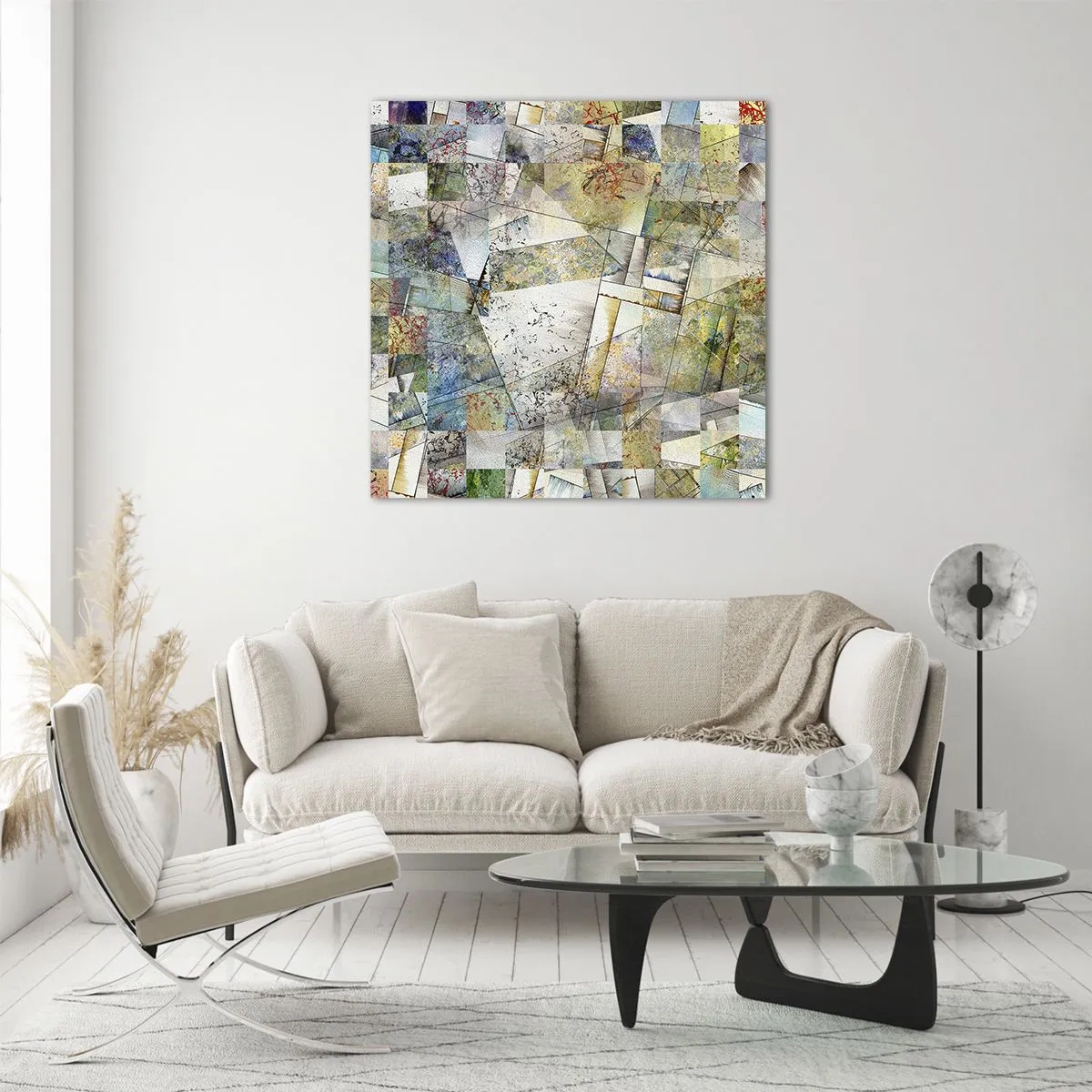 Cuadro sobre vidrio - Impresiones sobre Vidrio - Remodelación geométrica - 60x60 cm