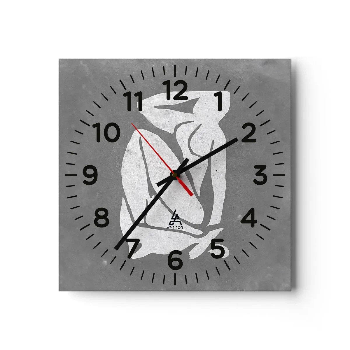 Reloj de pared - Reloj de vidrio - En sus pensamientos - 30x30 cm