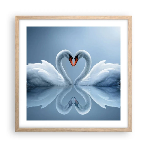 Póster en marco roble claro - Tiempo de amor - 50x50 cm