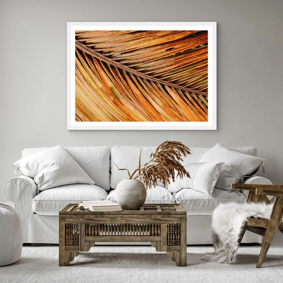 Póster en marco blanco - Oro de coco - 40x40 cm