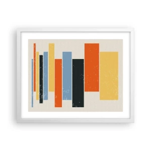 Póster en marco blanco - Barras multicolor - 50x40 cm