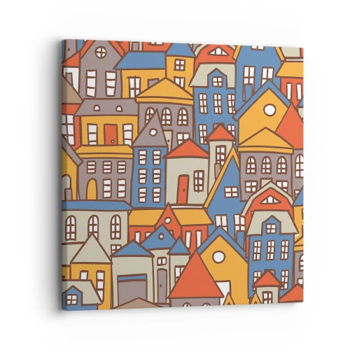 Cuadro sobre lienzo - Impresión de Imagen - Casa tras casa - 30x30 cm